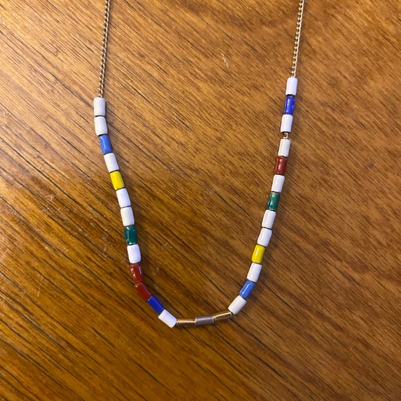 Isabel Marant Primary Colors  Bead Necklace on Gold Chain 16" NWOT - Picture 5 of 11